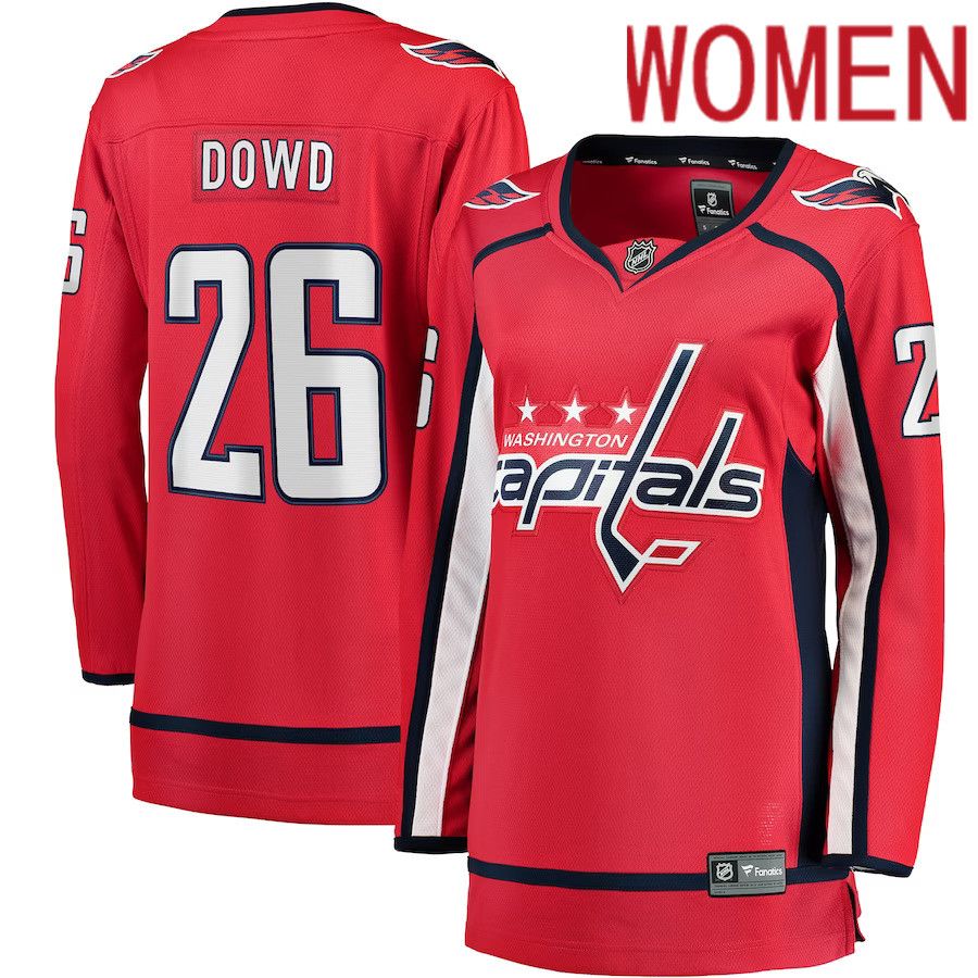 Women Washington Capitals 26 Nic Dowd Fanatics Branded Red Home Breakaway Player NHL Jersey